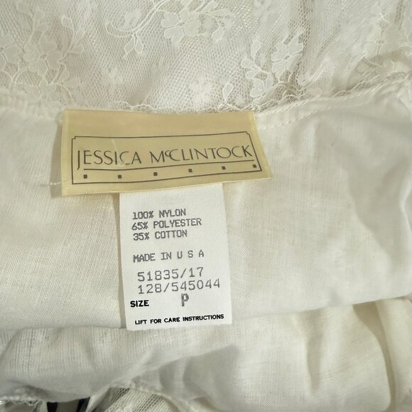Vintage Jessica McClinktock Lace Drop Waist Slip Maxi Dress Ethereal Coquette S - Picture 12 of 12